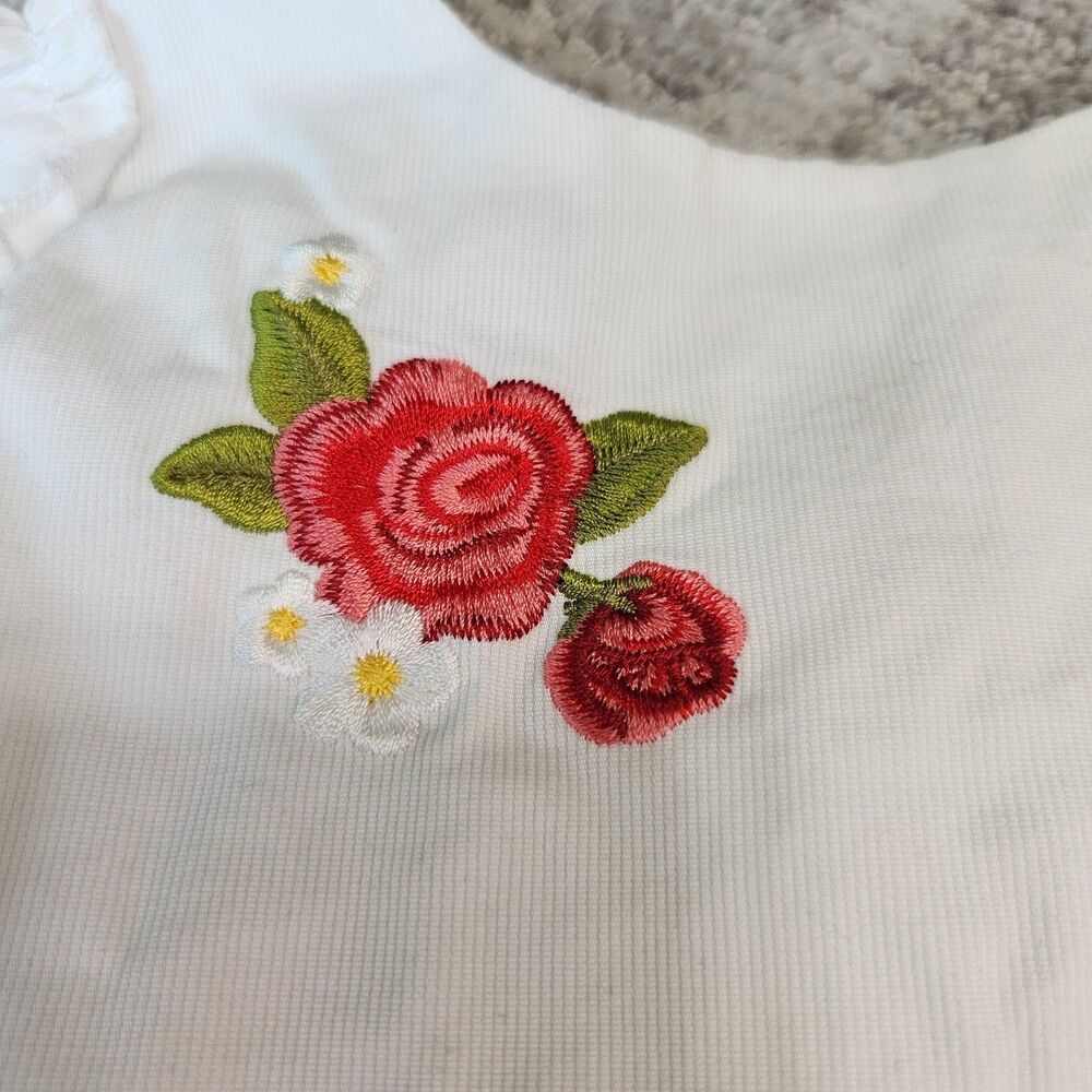 Mayoral short sleeve applique white ruffle tunic top size 24 months - Picture 6 of 10